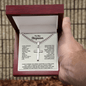 Engraved Cross Necklace for Stepson with Cuban Link Chain