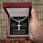 Personalized Cross with Adjustable  Cuban Link Chain.for Soulmate