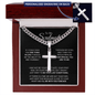 Personalized Cross with Adjustable  Cuban Link Chain.for Soulmate