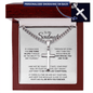 Personalized Cross Necklace for Soulmate with Adjustable  Cuban Link Chain