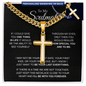 Personalized Cross with Adjustable  Cuban Link Chain.for Soulmate