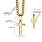 Engraved Cross Necklace for Bonus Son with Cuban Link Chain