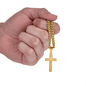 Engraved Cross Necklace for Stepson with Cuban Link Chain