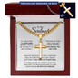 Personalized Cross Necklace for Soulmate with Adjustable  Cuban Link Chain