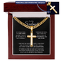 Personalized Cross with Adjustable  Cuban Link Chain.for Soulmate