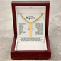 Engraved Cross Necklace for Stepson with Cuban Link Chain