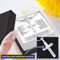 Engraved Cross Necklace for Bonus Son with Stylish Snake Chain