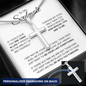 Personalized Cross Necklace for Soulmate with Adjustable Snake Chain