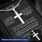 Personalized Cross Necklace for Soulmate  with Adjustable Snake Chain
