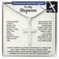 Engraved Cross Necklace for Stepson with Stylish Snake Chain