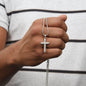 Engraved Cross Necklace for Bonus Son with Stylish Snake Chain