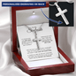 Personalized Cross Necklace for Soulmate with Adjustable Snake Chain