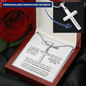 Personalized Cross Necklace for Soulmate with Adjustable Snake Chain