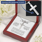 Personalized Cross Necklace for Soulmate with Adjustable Snake Chain