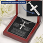 Personalized Cross Necklace for Soulmate  with Adjustable Snake Chain