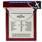 Engraved Cross Necklace for Stepson with Stylish Snake Chain