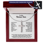 Engraved Cross Necklace for Bonus Son with Stylish Snake Chain