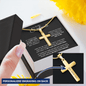 Personalized Cross Necklace for Soulmate  with Adjustable Snake Chain