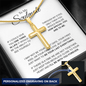 Personalized Cross Necklace for Soulmate with Adjustable Snake Chain