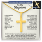 Engraved Cross Necklace for Stepson with Stylish Snake Chain
