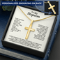Engraved Cross Necklace for Stepson with Stylish Snake Chain