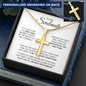Personalized Cross Necklace for Soulmate with Adjustable Snake Chain