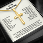 Engraved Cross Necklace for Stepson with Stylish Snake Chain