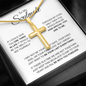 Personalized Cross Necklace for Soulmate with Adjustable Snake Chain