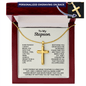Engraved Cross Necklace for Stepson with Stylish Snake Chain