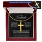 Personalized Cross Necklace for Soulmate  with Adjustable Snake Chain