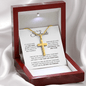 Personalized Cross Necklace for Soulmate with Adjustable Snake Chain