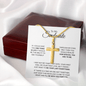Personalized Cross Necklace for Soulmate with Adjustable Snake Chain