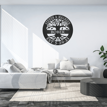 Personalized Housewarming Gift | Made in U.S.A | Tree of Life Metal Wall Art | Custom Wedding Gift for Couples,Homeowners